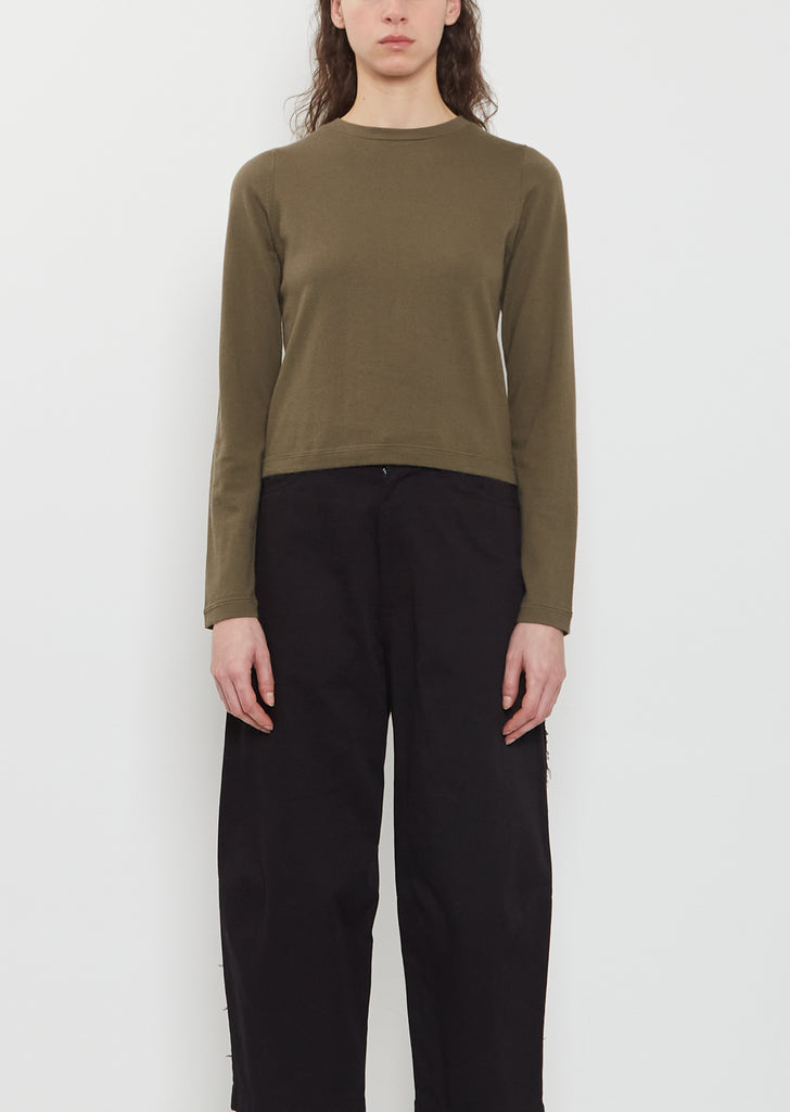 n°451 Lisa Cotton Cashmere Top — Army