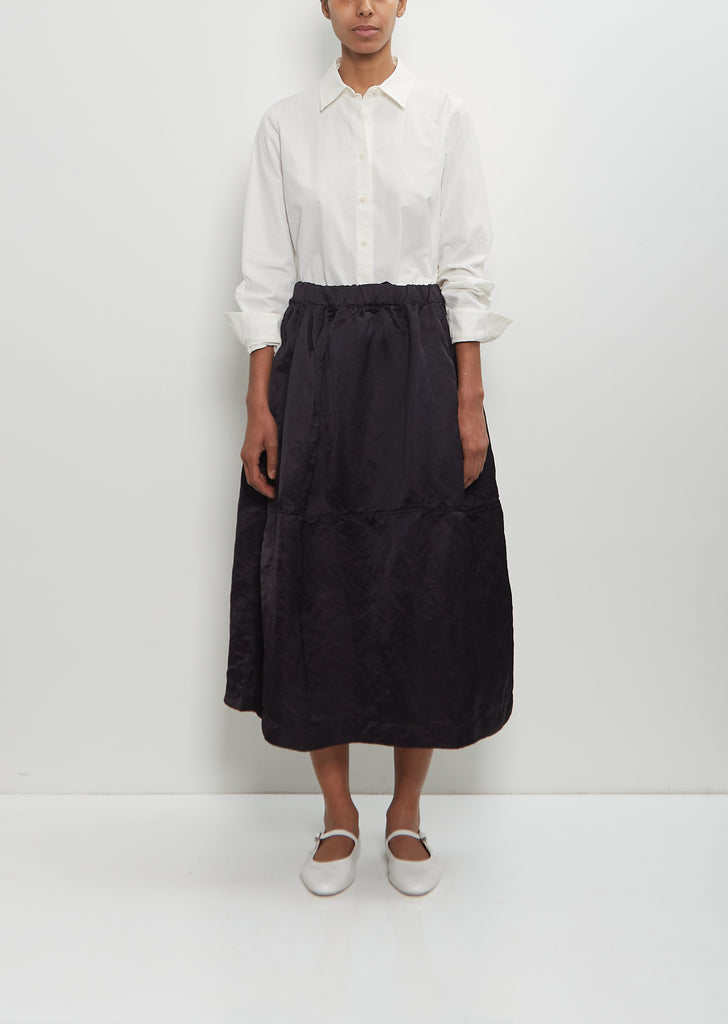 Linen Blend Satin Puffy Skirt