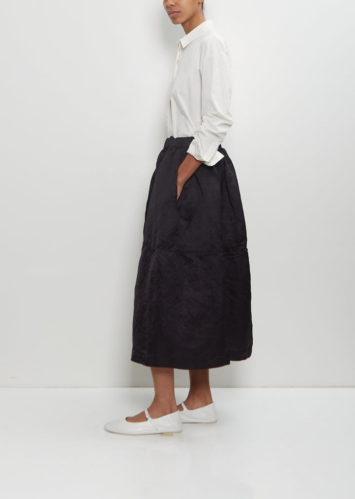 Linen Blend Satin Puffy Skirt