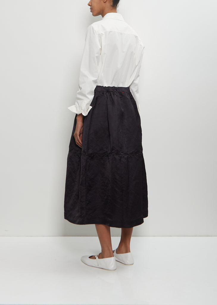 Linen Blend Satin Puffy Skirt