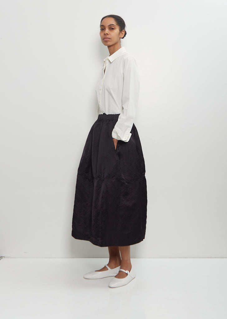 Linen Blend Satin Puffy Skirt