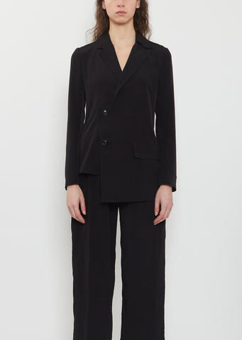 Asymmetric Hanging Lapel Blazer