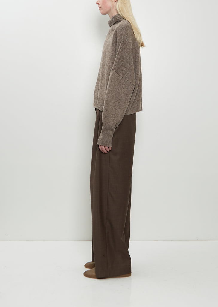 Luke Wool Cashmere Collar Sweater — Taupe Melange
