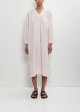 Cotton Pleated Sleeping Shirt Dress