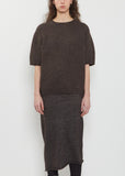 Loft Alpaca Cotton Crewneck Top — Coal