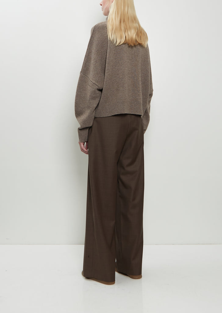 Luke Wool Cashmere Collar Sweater — Taupe Melange