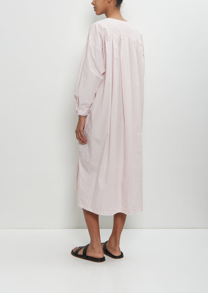 Cotton Pleated Sleeping Shirt Dress