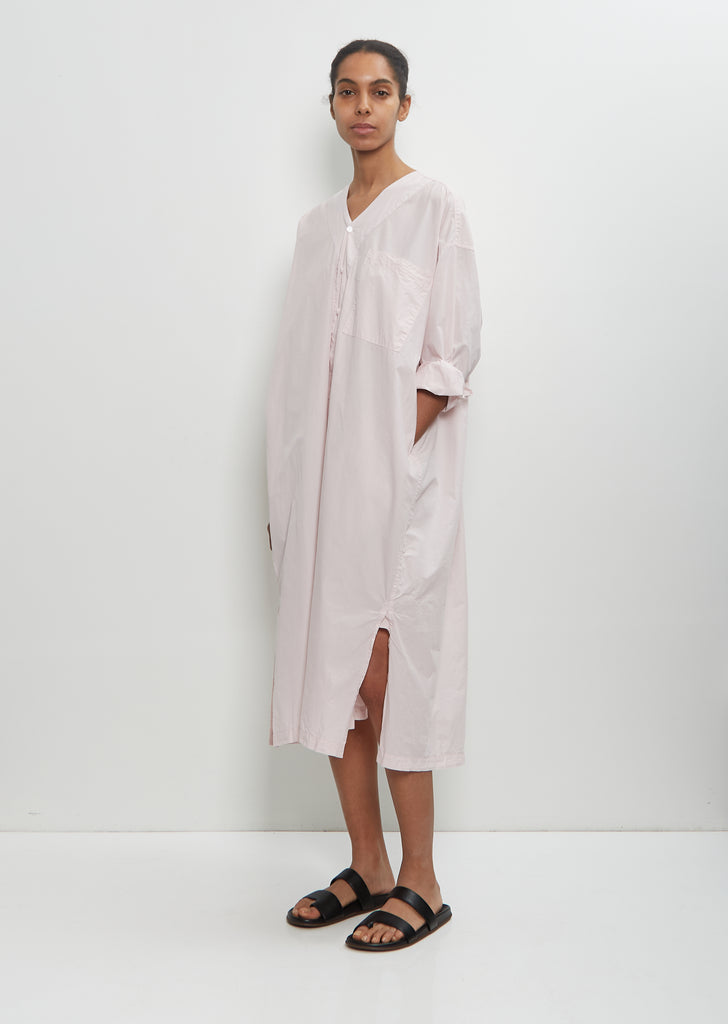 Cotton Pleated Sleeping Shirt Dress