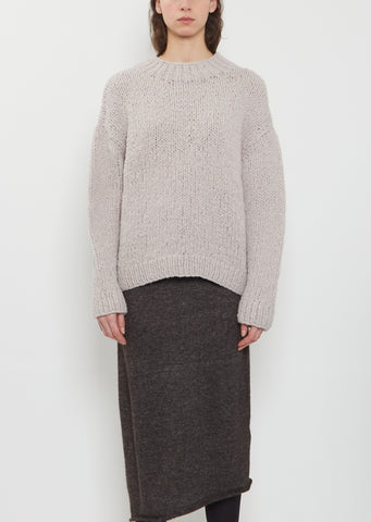 Handknit Alpaca Wool Crewneck Sweater