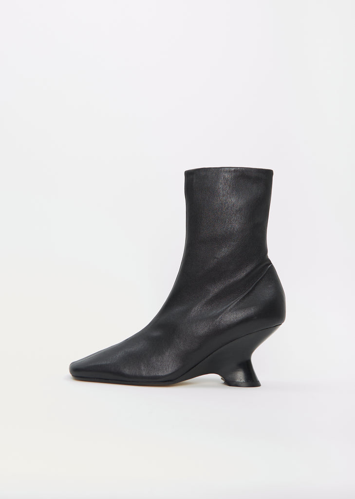 Heeled Leather Ankle Boot