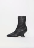 Heeled Leather Ankle Boot