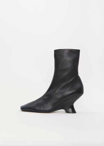 Heeled Leather Ankle Boot