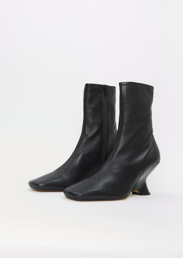 Heeled Leather Ankle Boot