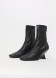 Heeled Leather Ankle Boot