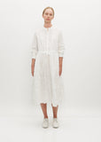 Crinkle Finish Long Dress — White