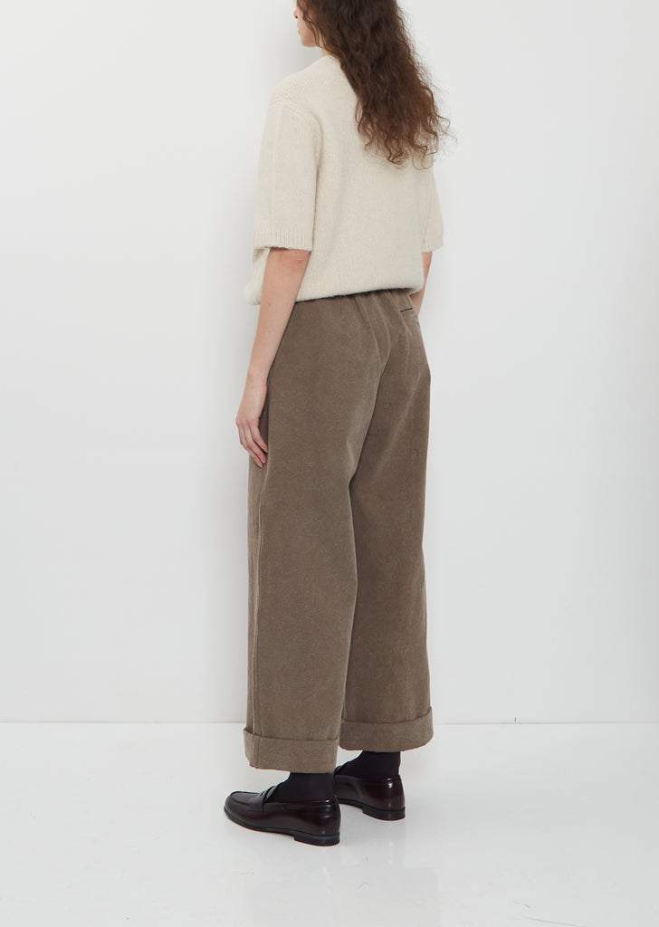 Cuffed Cotton Canvas Pants