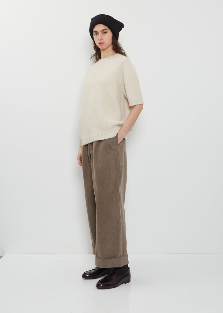 Cuffed Cotton Canvas Pants