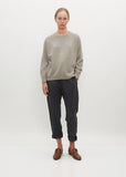 Fine Wool Crew Neck Pullover — Top Grey