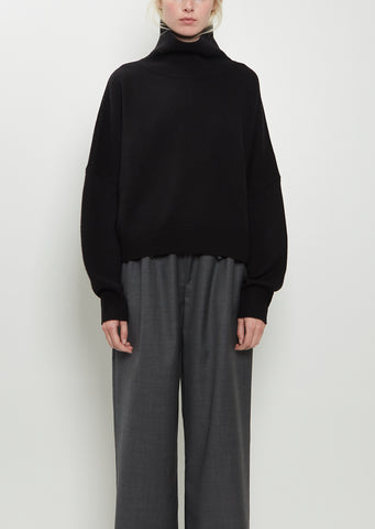 Luke Wool Cashmere Collar Sweater — Black