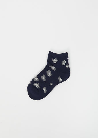 Leopard Stretch Cotton Cover — Navy