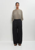 Technical Linen Wide Easy Trousers — Black