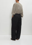 Technical Linen Wide Easy Trousers — Black