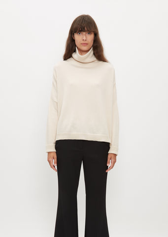 T-Neck Chunky Sweater — Off White