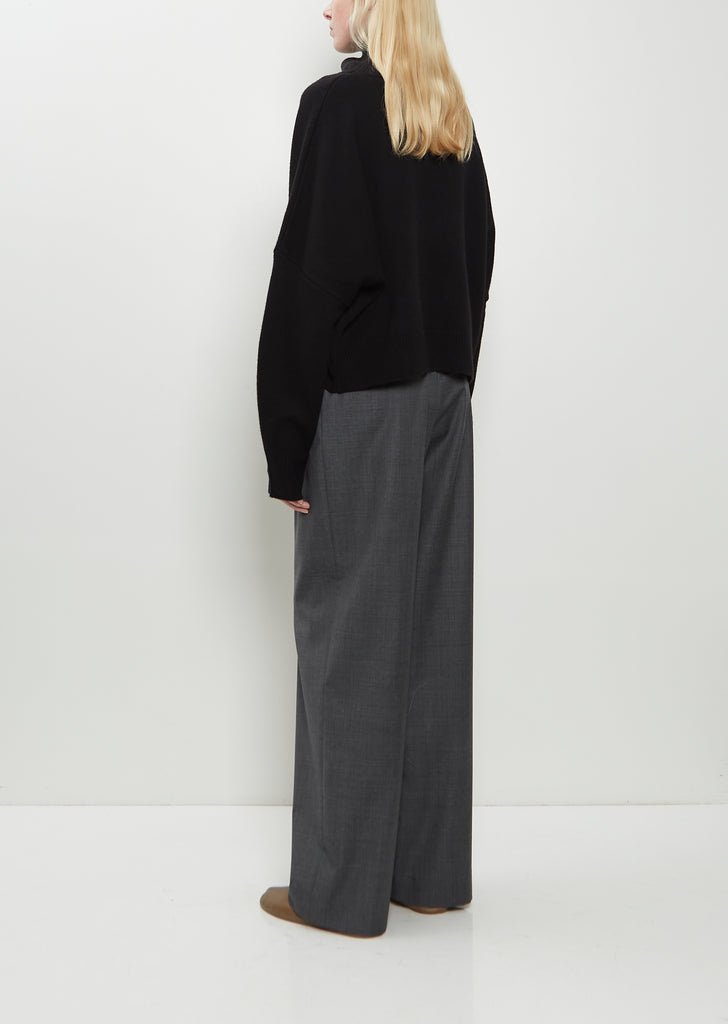 Luke Wool Cashmere Collar Sweater — Black