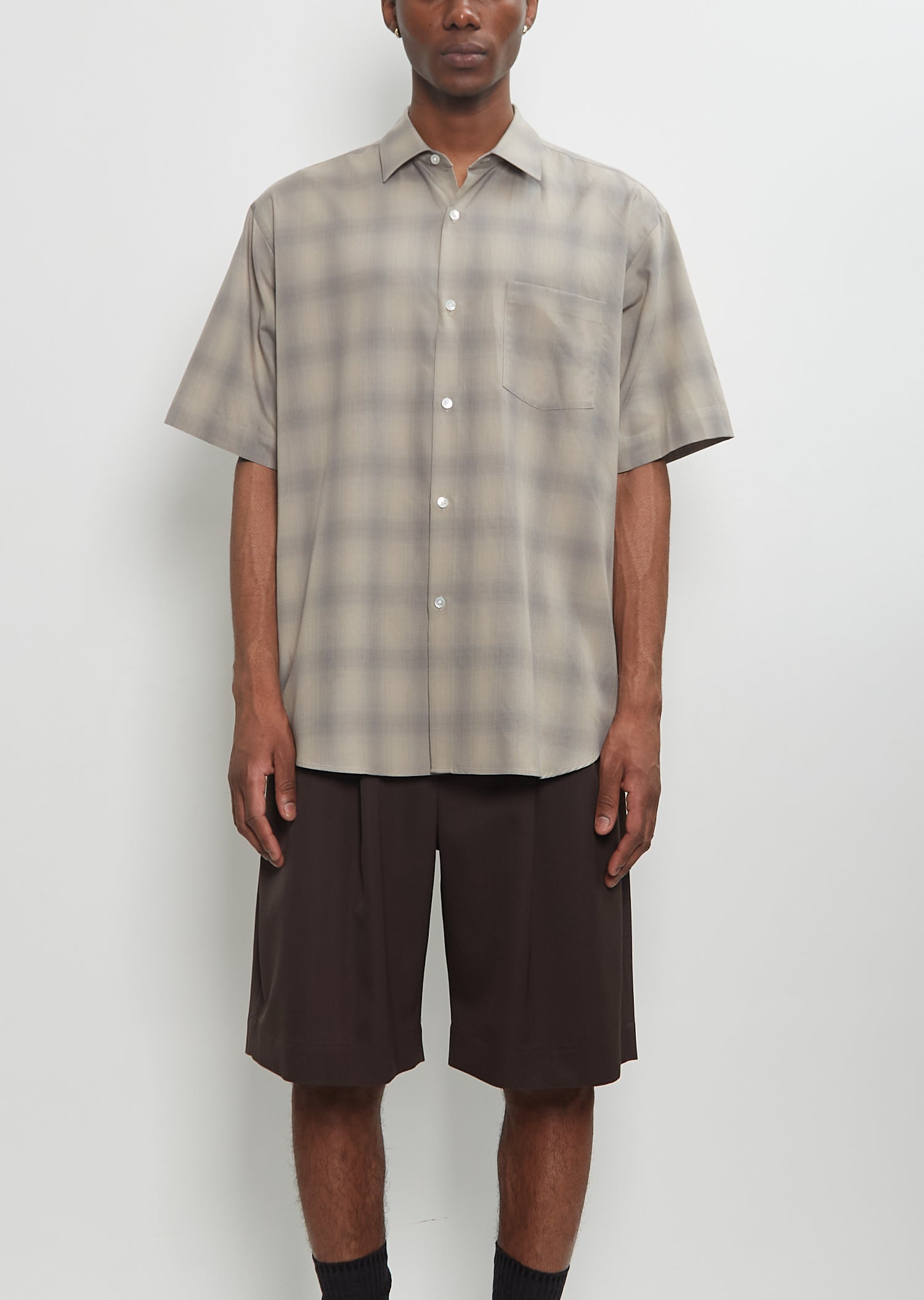 C/R Check Oversized Short Sleeve Shirt – La Garçonne