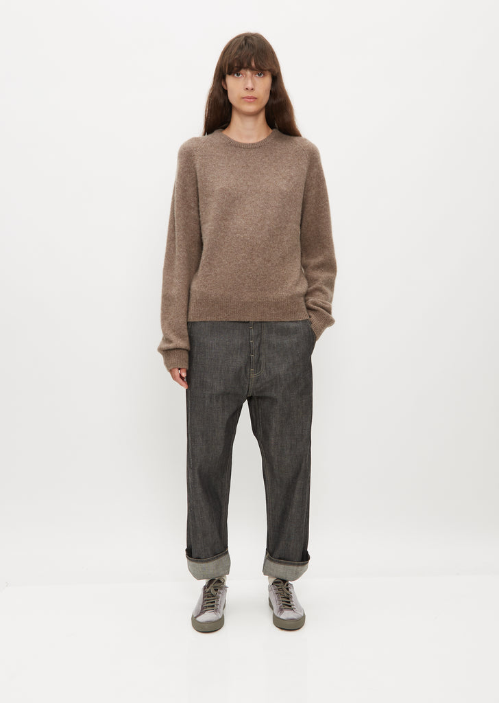 Mini R-Neck Sweater — Brown