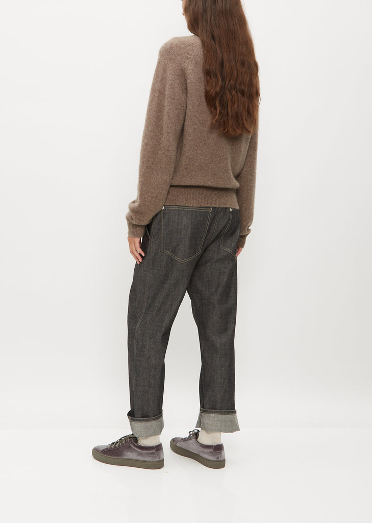 Mini R-Neck Sweater — Brown