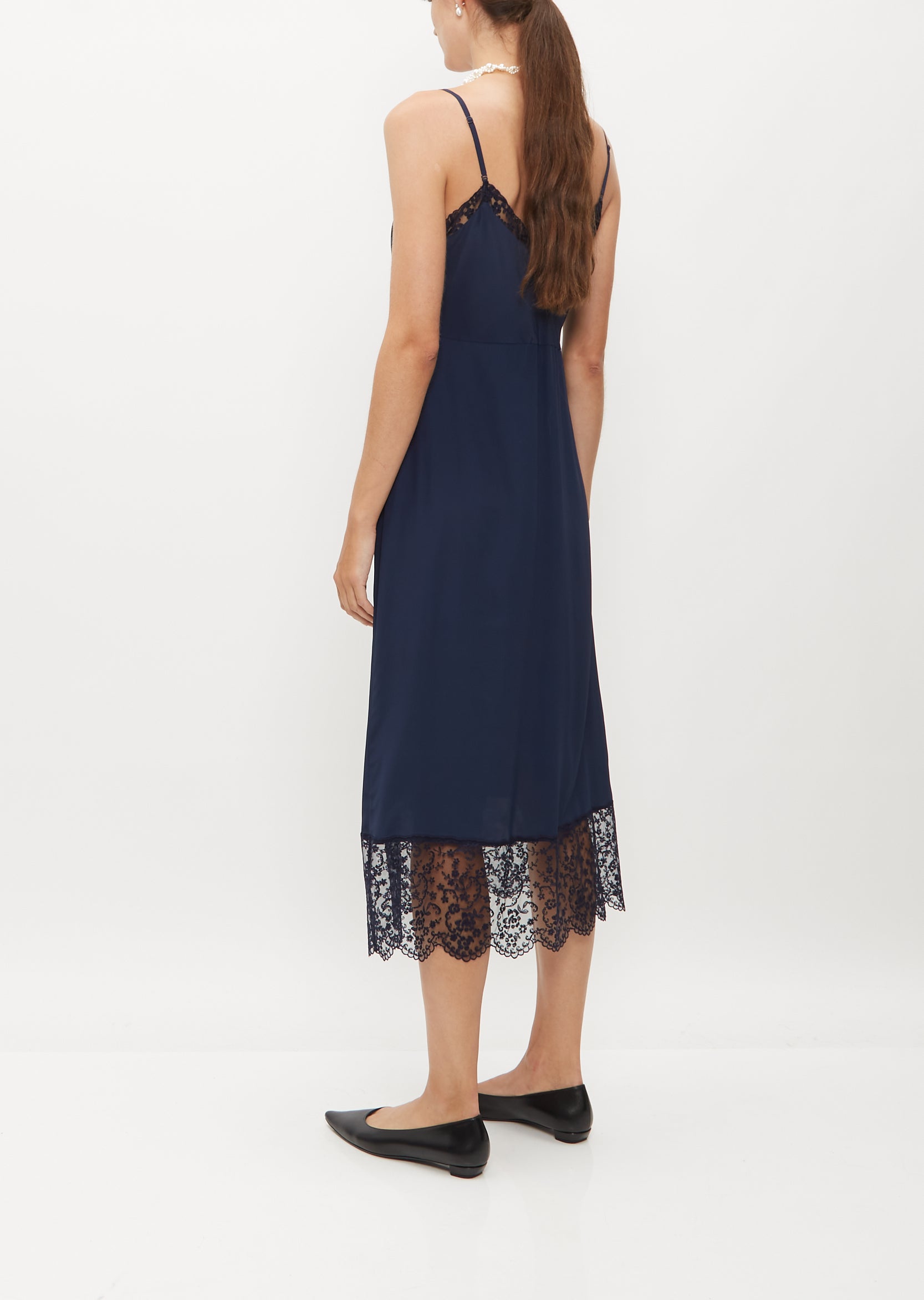 Slip Dress w/ Lace Trim La Garonne Slip Dress w/ Lace Trim La Garonne