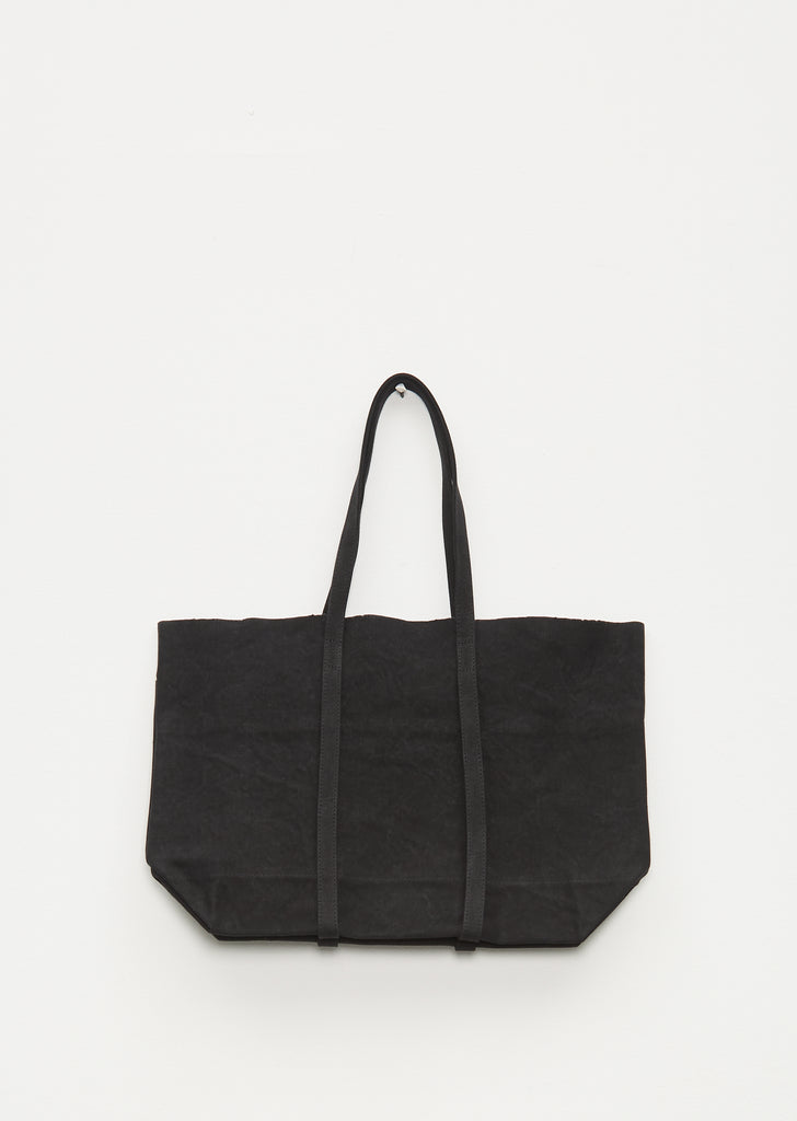 Washed Canvas 6-Pockets Tote — Black