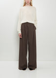Wool Flannel Full Pants  — Dark Taupe