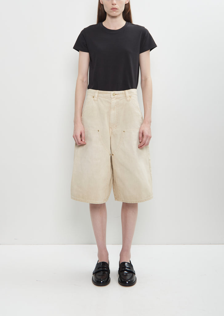 Cotton Denim Double Knee Shorts