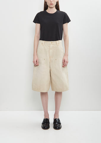 Cotton Denim Double Knee Shorts