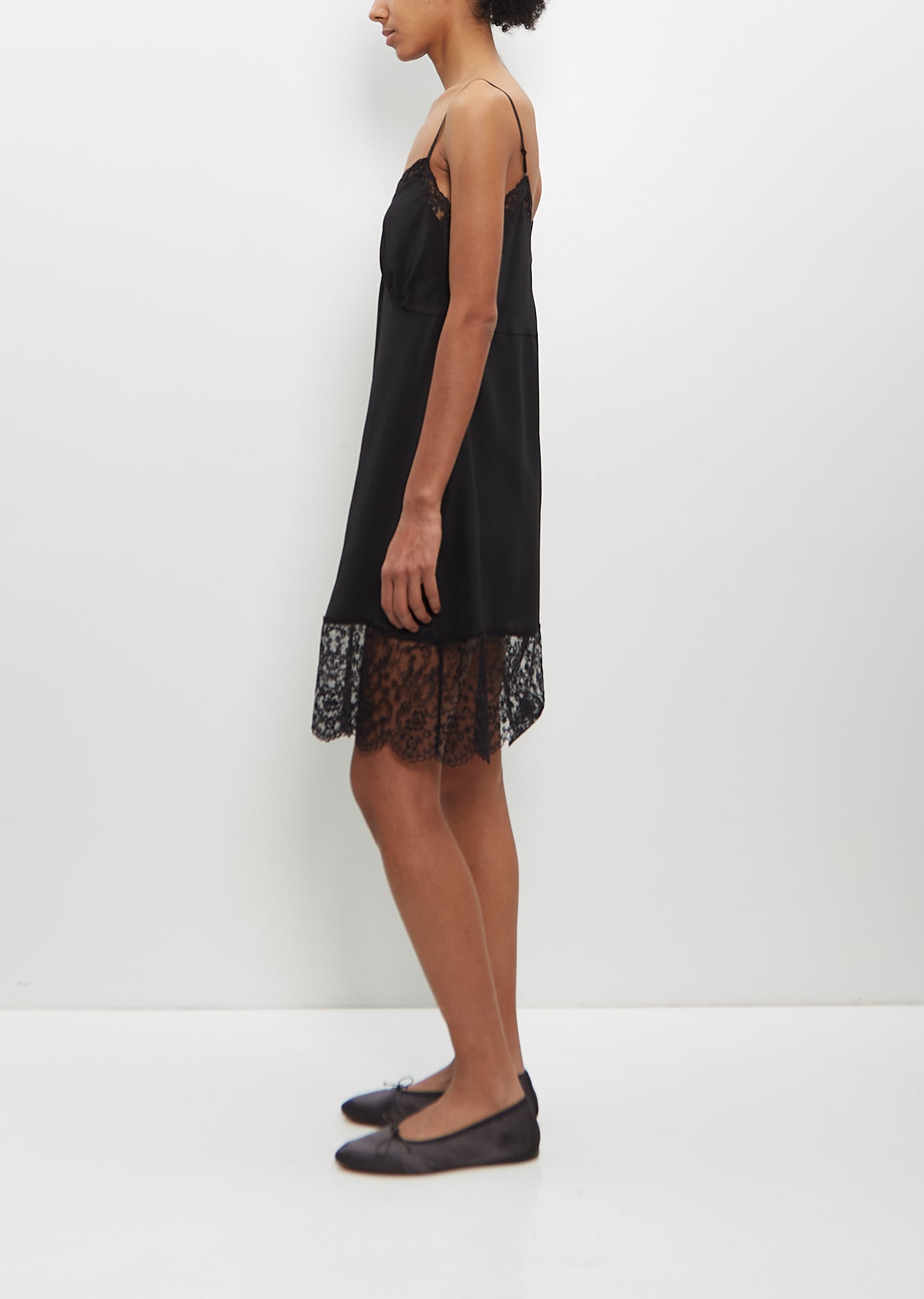 Silk Blend Lace Trim Mini Slip Dress La Garonne Silk Blend Lace Trim Mini Slip Dress La Garonne