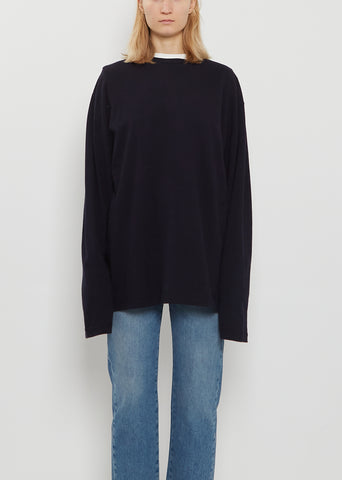 n°452 Rock Wool Cashmere Top — Navy