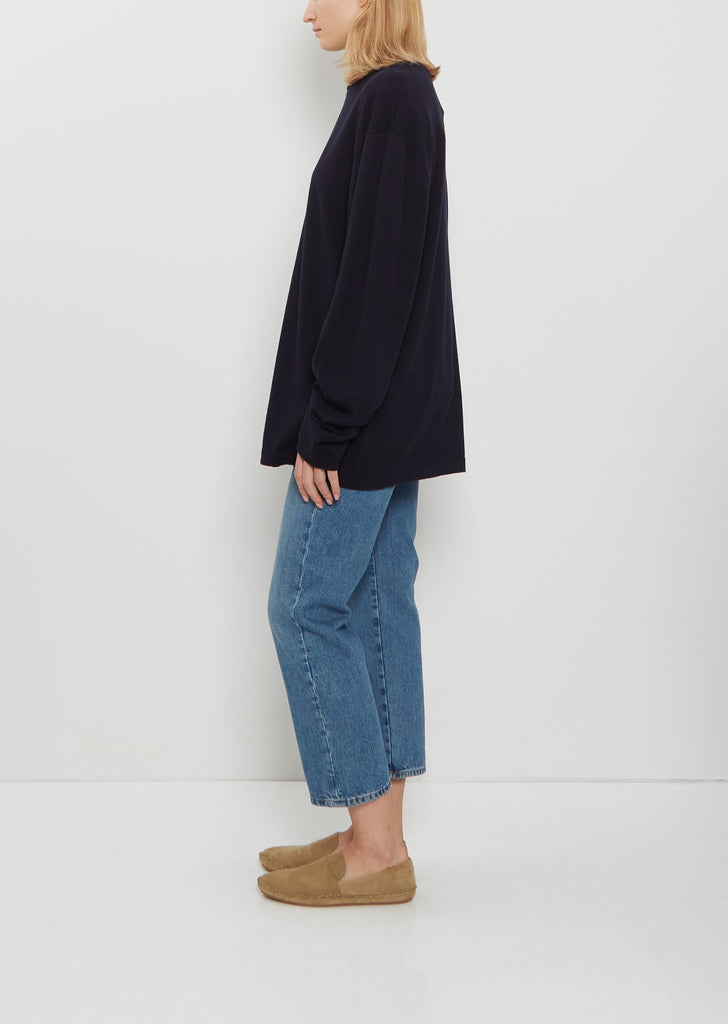 n°452 Rock Wool Cashmere Top — Navy