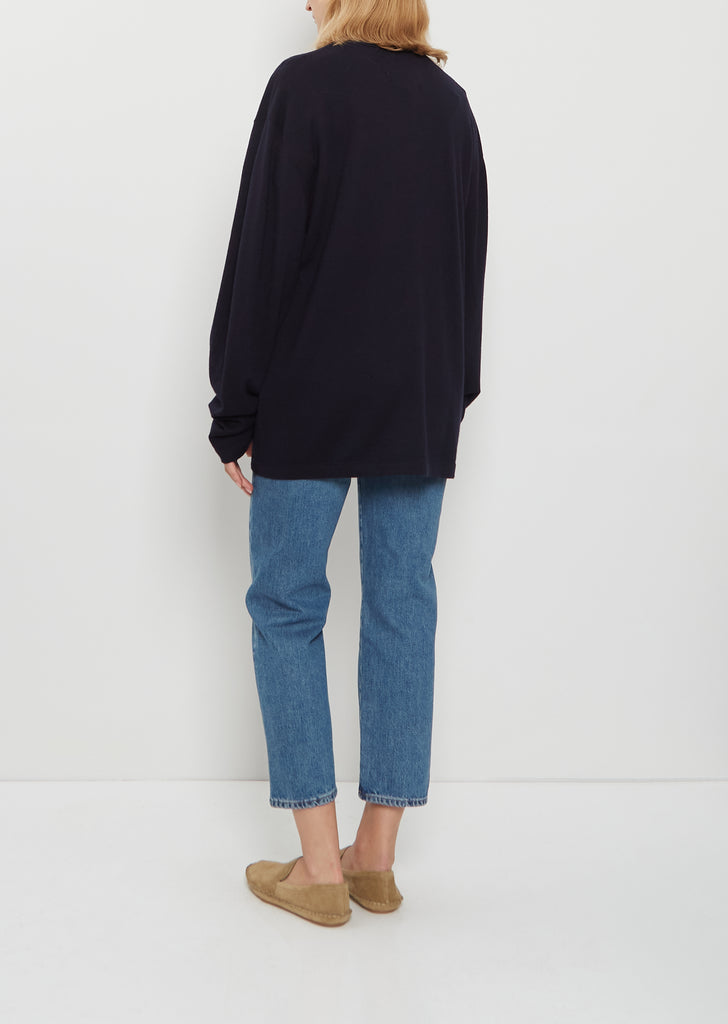 n°452 Rock Wool Cashmere Top — Navy