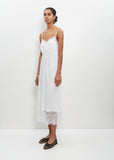 Silk Blend Lace Trim Slip Dress — Ivory