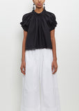 Cotton Ruffle Tulip Top — Black