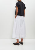 Cotton Ruffle Waist Cropped Trousers