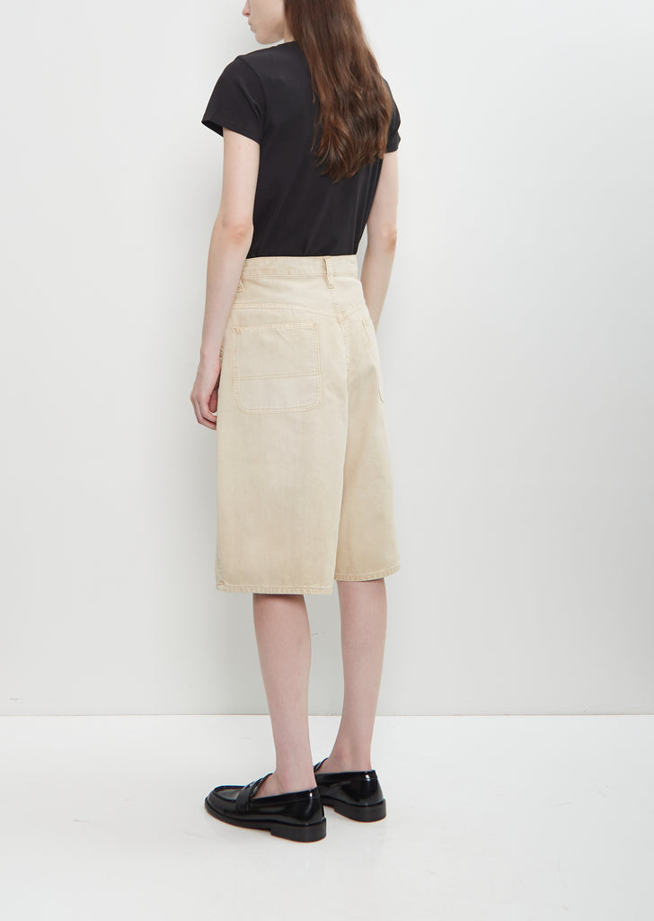 Cotton Denim Double Knee Shorts
