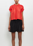 Cotton Ruffle Tulip Top — Red