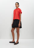 Cotton Ruffle Tulip Top — Red