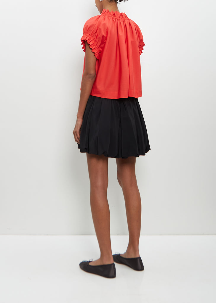 Cotton Ruffle Tulip Top — Red