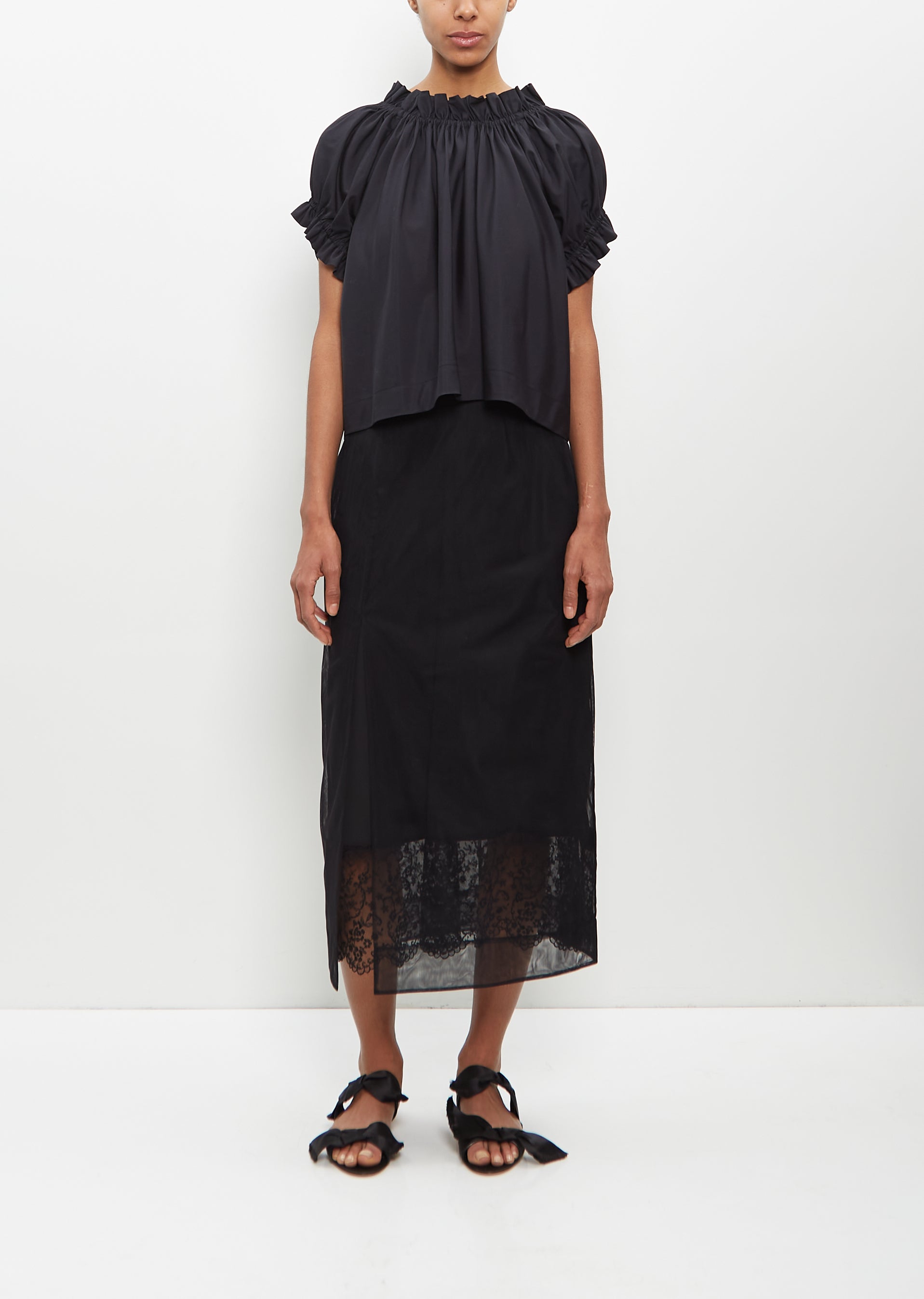 Nylon Sheer Pencil Skirt — Black – La Garçonne