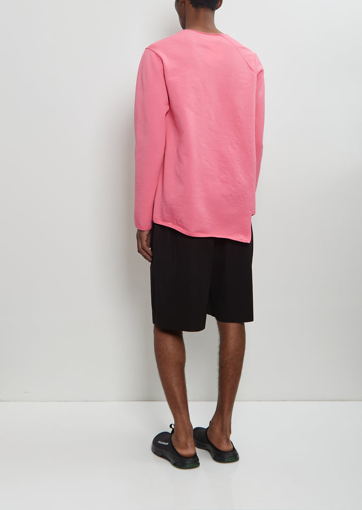 Asymmetric Layered Sweater  — Pink