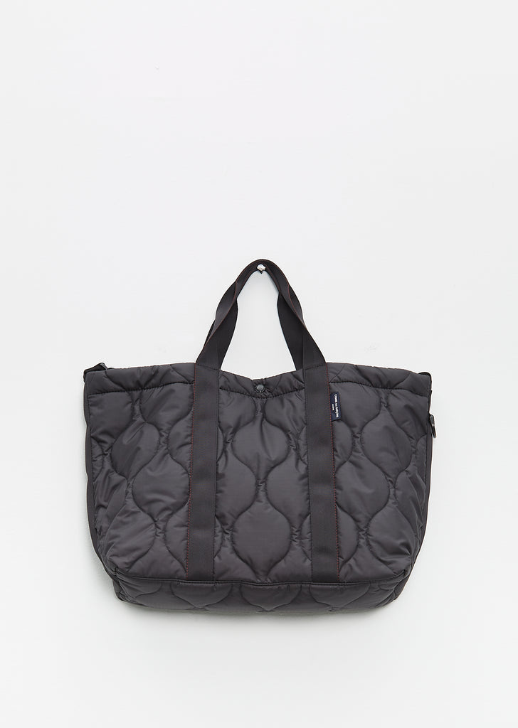 Ripstop Quilted Nylon Tote Bag — Black